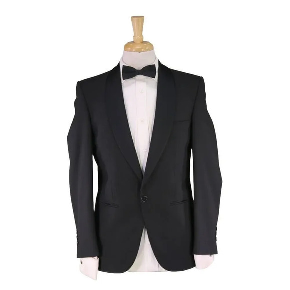 Monatic of London Black 1-Btn Shawl Lapel Tuxedo Formal Suit 36S 37S - Picture 1 of 8